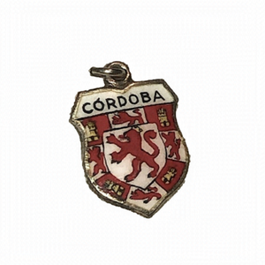 VTG 800 Silver & Enamel Cordoba Travel Sheild Souvenir Charm Bracelet Charm